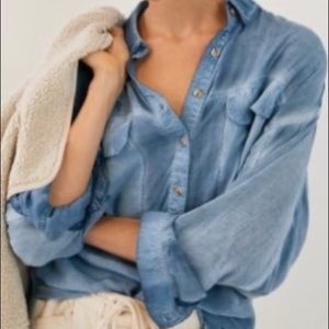 PILCRO JOELLE RELAXED BUTTON-DOWN XL